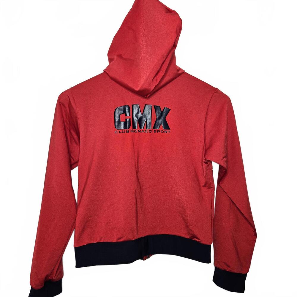 Vintage Club Monaco CMX Jacket Kids 12 Red Blue Nylon Zip Up Hooded 90s New
